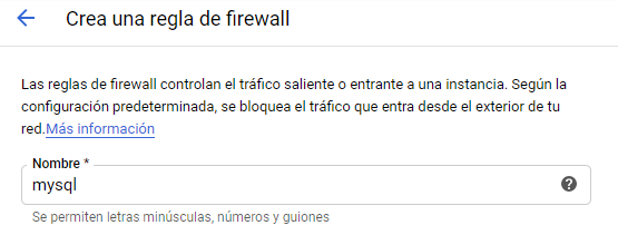 Nombre de la regla
