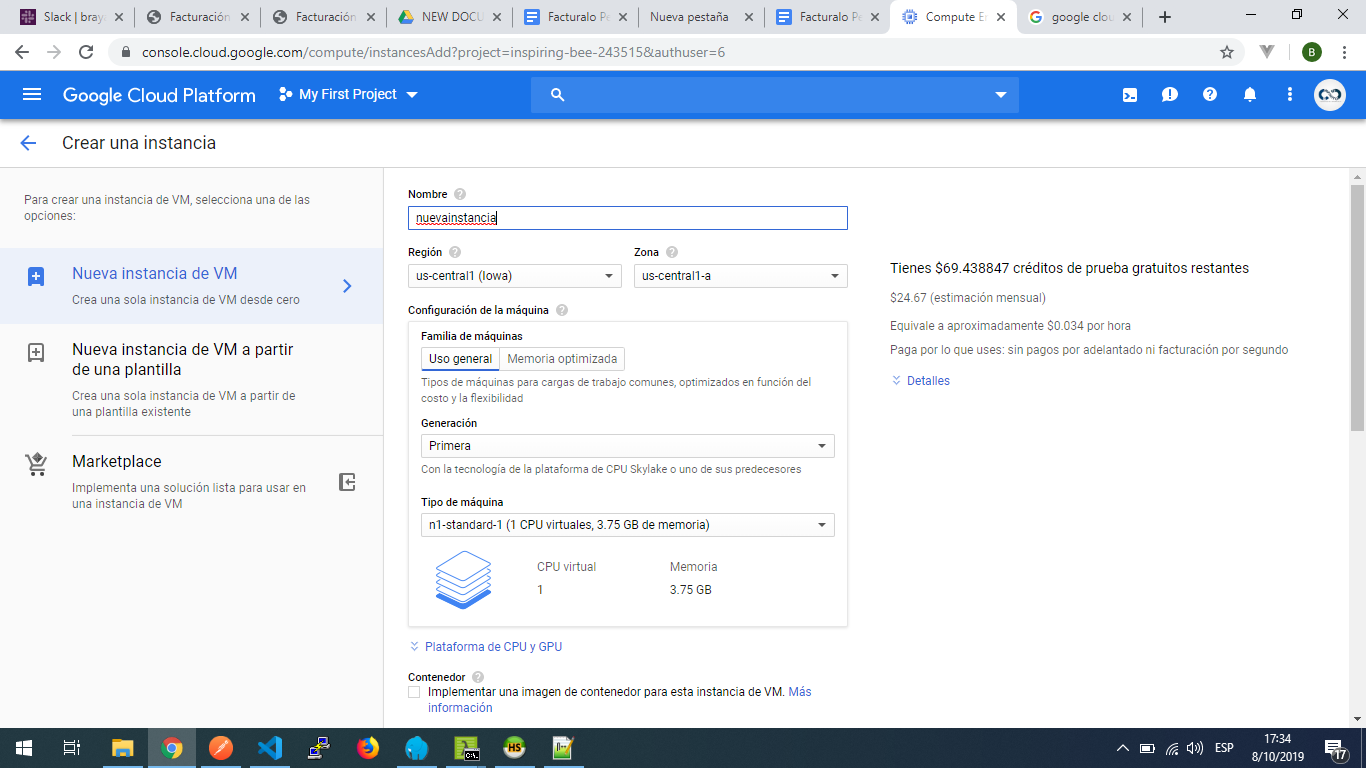 Configuración VM