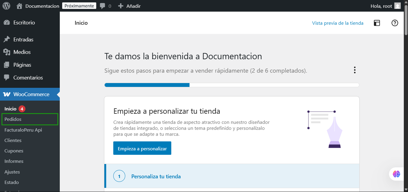 Listado de pedidos